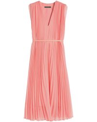 Max Mara - Pianoforte Pleated Chiffon Dress - Lyst