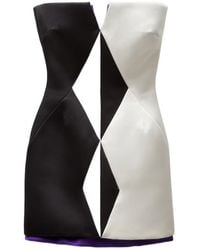 Versace - Strapless Geometric Mini Dress - Lyst