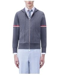 Thom Browne - Striped Zip-Up Hoodie - Lyst