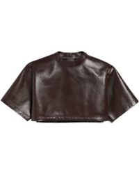 Balenciaga - Cropped Leather Top - Lyst