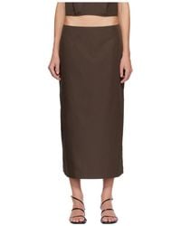 St. Agni - Paper Taffeta Column Midi Skirt - Lyst