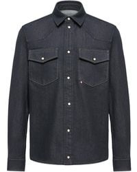 Moncler - Logo Patch Denim Overshirt - Lyst