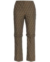 Fendi - Ff Motif Straight-Leg Trousers - Lyst