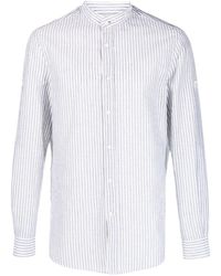 Brunello Cucinelli - Highneck Striped Buttoned Shirt - Lyst