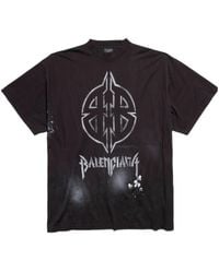 Balenciaga - Bb Logo Printed Large Fit T-Shirt - Lyst