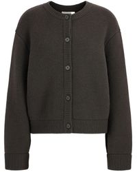 Lisa Yang - Ribbed Crew Neck Cardigan - Lyst