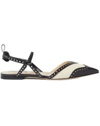 Fendi - Colibrì Brogues And Parchment Leather Low-Heeled Slingbacks - Lyst