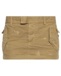 DSquared² - Pocet Detailed Distressed Mini Skirt - Lyst