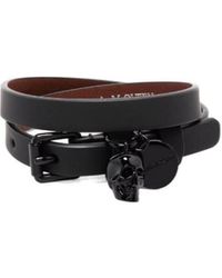 McQueen - Skull Pendant Double Wrap Bracelet - Lyst