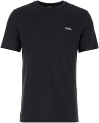 ZEGNA - Z Logo Embroidered Crewneck T-Shirt - Lyst