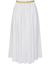 Elisabetta Franchi - Chain Belt Pleated Skirt - Lyst