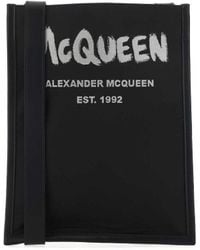 McQueen - Logo Printed Crossbody Bag - Lyst