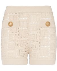 Balmain - Monogram Knitted Shorts - Lyst