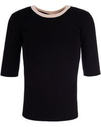 Elisabetta Franchi - Knitted Top With Viscose Bands - Lyst
