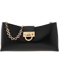 Ferragamo - Trifolio Logo Engraved Shoulder Bag - Lyst