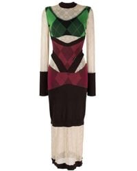 Marine Serre - Regenerated Lozenge Knit Fitted Dress - Lyst