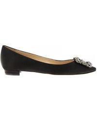 Manolo Blahnik - Hangisi Buckle-Detail Ballerina Shoes - Lyst