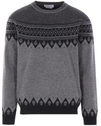 McQueen - Skull Fair Isle Pattern Jacquard Jumper - Lyst