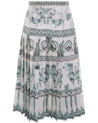 Fabiana Filippi - Graphic Printed Pleated Midi Skirt - Lyst