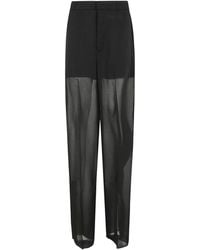 Blumarine - Semi-Sheer Straight-Leg Trousers - Lyst