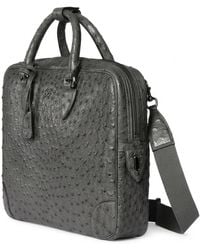 Gucci - Ostrich Briefcase With Double G - Lyst