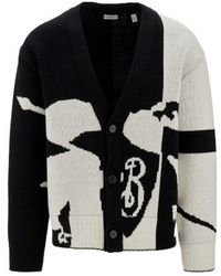 Burberry - Ekd-Intarsia-Knit Cashmere Cardigan - Lyst