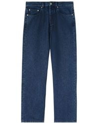Palm Angels - Logo Embroidered Straight Leg Jeans - Lyst