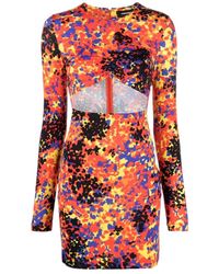 DSquared² - Abstract Print Cut-Out Minidress - Lyst