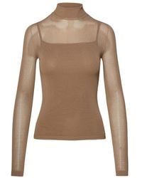 Max Mara - Long-Sleeved High-Collar T-Shirt - Lyst