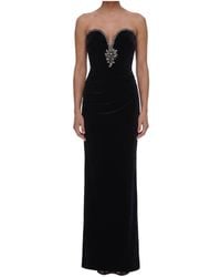 Self-Portrait - Embellished Velvet Maxi Dress - Lyst