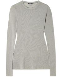 James Perse - Ribbed Cotton And Cashmere-Blend T-Shirt - Lyst