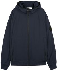 Stone Island - Logo Patch Zip-Up Hooded Jacket - Lyst