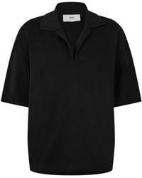 Ami Paris - Knitted Short-Sleeved Polo Shirt - Lyst