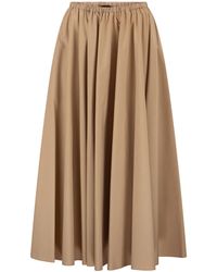 Fabiana Filippi - Cotton Midi Skirt With Elasticated Waist And Fluid Silhouette - Lyst