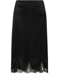 Marella - Lace-Trimmed Satin Skirt - Lyst
