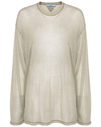 Prada - Long-Sleeved Crewneck T-Shirt - Lyst