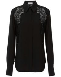 Chloé - Lace-Panelled Shirt - Lyst