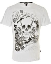 Just Cavalli - Skull Printed Short-Sleeved T-Shirt - Lyst