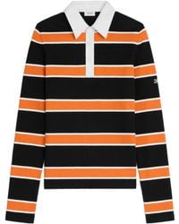 Celine - Striped Cotton Jersey Polo - Lyst