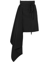 Ann Demeulemeester - Draped Wool Midi Wrap Skirt - Lyst