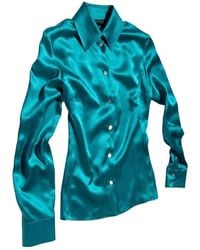 Gucci - Collared Long-Sleeve Satin Shirt - Lyst