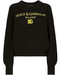 Dolce & Gabbana - Logo Printed Knit Jumper - Lyst