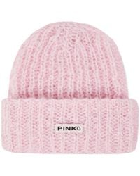 Pinko - Logo Patch Turn-Up Beanie - Lyst