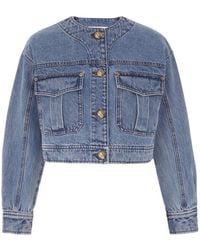 Zimmermann - Denim Cropped Jacket - Lyst