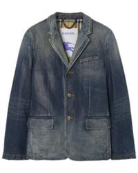 Burberry - Coated Denim Tailored Jacket - Lyst