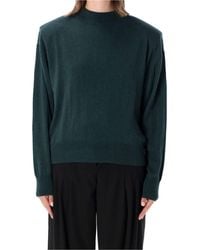 Frankie Shop - Ribbed Wool Turtleneck Knit Top With Shoulder Pads - Lyst