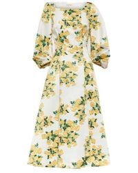 Emilia Wickstead - Gabby Floral Taffeta Faille Midi Dress - Lyst