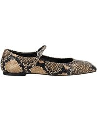 Aeyde - Animal-Print Buckle-Detail Ballet Flats - Lyst
