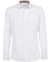 Burberry - Haymarket Check-Detail Stretch-Cotton Shirt - Lyst