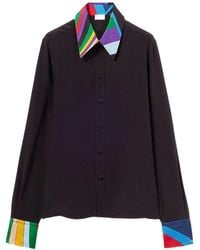PUCCI - Pucci Abstract-Print Trim Straight Hem Shirt - Lyst